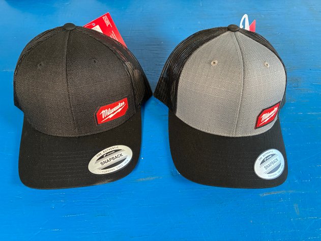 Image for (2) Milwaukee GridIron Snapback Gray & Black Trucker Hats