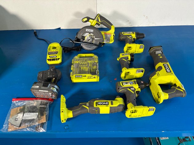 Image for Ryobi ONE+ 18V Cordless 6-Tool Combo Kit With 1.5 Ah Battery, 4.0 Ah Battery, And Charger