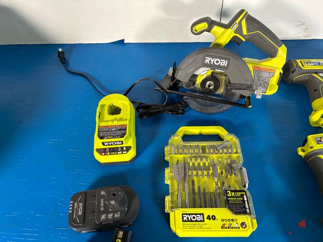 Image for Ryobi ONE+ 18V Cordless 6-Tool Combo Kit With 1.5 Ah Battery, 4.0 Ah Battery, And Charger