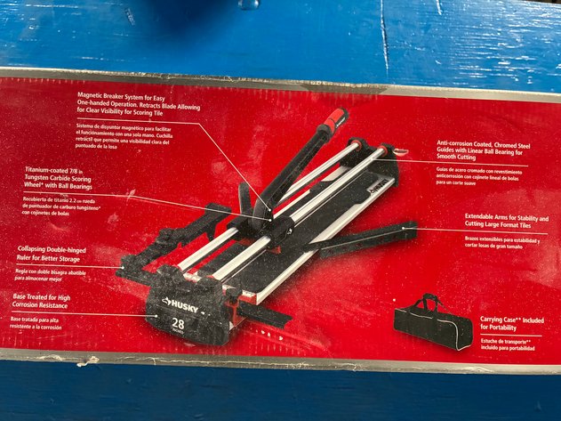 Image for Husky 28 in. Tile Cutter with Tungsten Carbide Blade and Adjustable Gauge