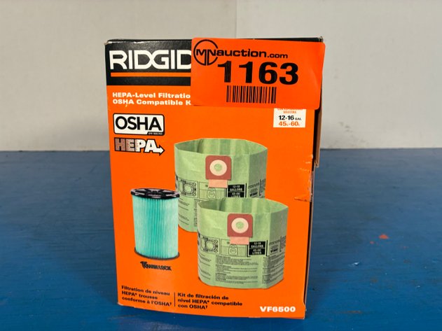 Image for Ridgid VF6500 OSHA Compatible Kit With (1) HEPA-Media Filter And (2) Cyclonic Pre-Separator Dust Bags
