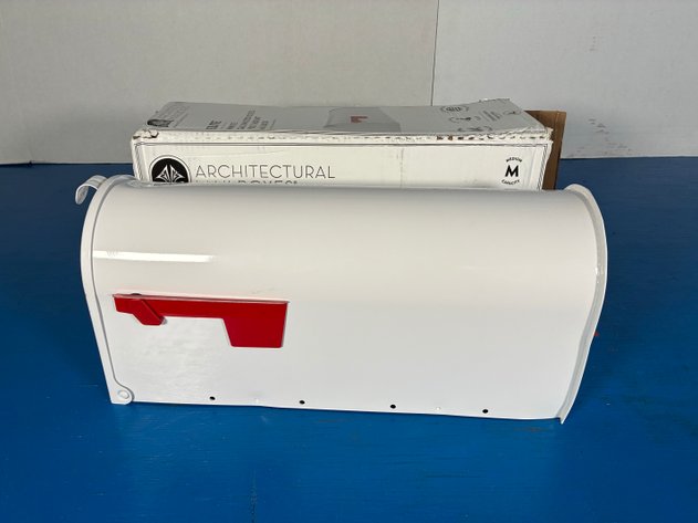 Image for Architectural Mailboxes Elite White, Medium, Steel, Post Mount Mailbox