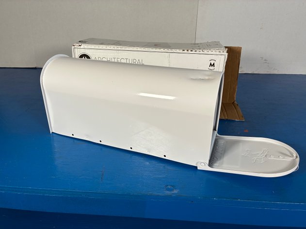 Image for Architectural Mailboxes Elite White, Medium, Steel, Post Mount Mailbox