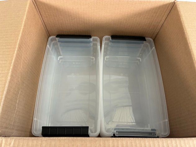 Image for (14) Iris USA 6 Quart Stack And Pull Clear Storage Boxes