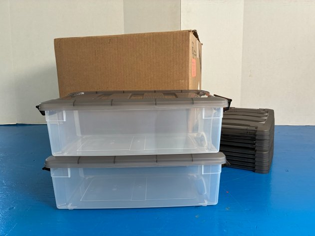 Image for (14) Iris USA 6 Quart Stack And Pull Clear Storage Boxes