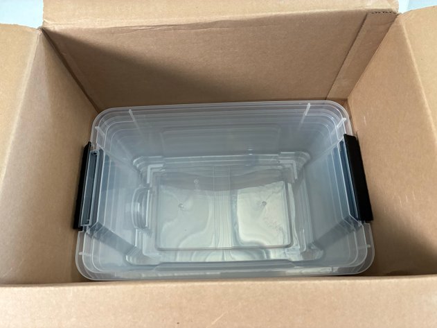 Image for (8) IRIS USA, Inc. 3 Gallon Stack & Pull Clear Storage Box, Lid Gray