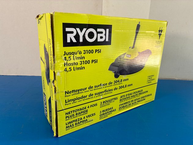 Image for Ryobi 12 In. 3100 PSI Electric Pressure Washer Surface Cleaner With Caster Wheels