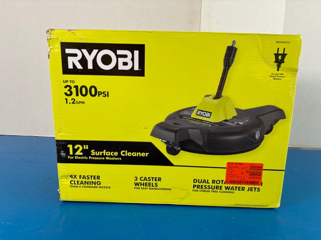 Image for Ryobi 12 In. 3100 PSI Electric Pressure Washer Surface Cleaner With Caster Wheels