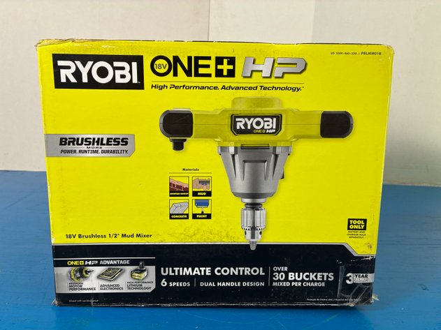 Image for RYOBI Tools ONE+ 18V HP 1/2 In. Brushless Cordless Mud Mixer (Tool Only)