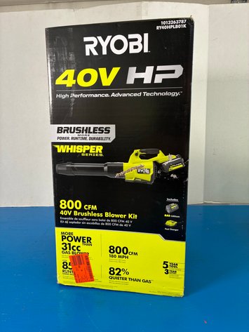 Image for RYOBI Tools 40V HP Brushless 800 CFM WHISPER SERIES Blower Kit