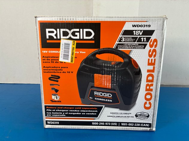 Image for Ridgid WD0319 3 Gal. 18V Cordless Handheld Wet Dry Vac