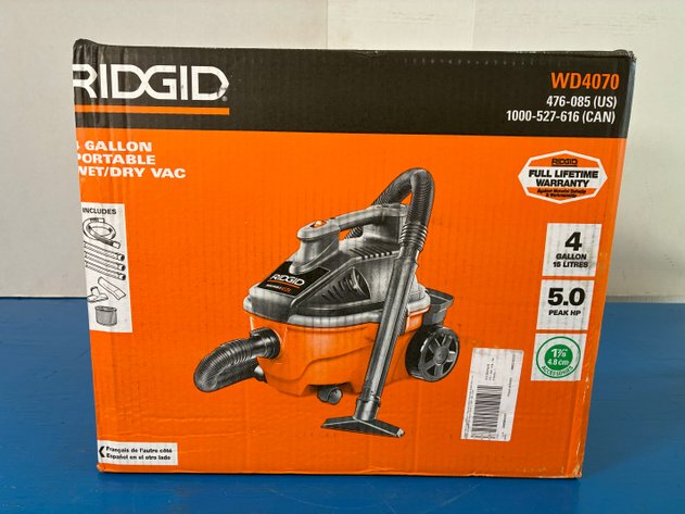 Image for 4 Gal. 5.0 Peak HP Portable Shop Vacuum Wet Dry Vac with Fine Dust Filter, Locking Hose and Attachments WD4070