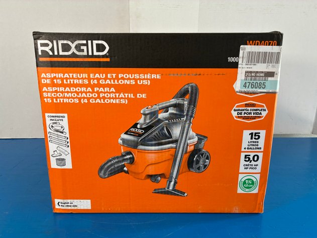 Image for 4 Gal. 5.0 Peak HP Portable Shop Vacuum Wet Dry Vac with Fine Dust Filter, Locking Hose and Attachments WD4070