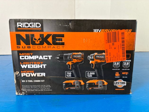 Image for Ridgid 18V NUKE SubCompact Brushless Cordless 2-Tool Combo Kit with Drill/Driver, Impact Driver, (2) Batteries & Charger