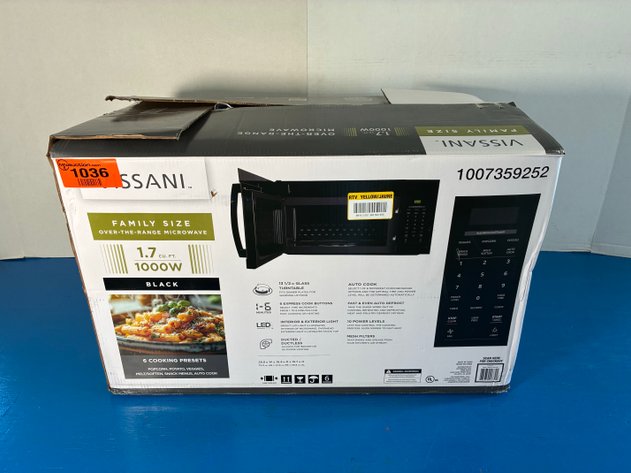 Image for Vissani 1.7 Cu. Ft. 1000-Watt Over The Range Microwave In Black