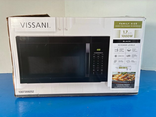Image for Vissani 1.7 Cu. Ft. 1000-Watt Over The Range Microwave In Black