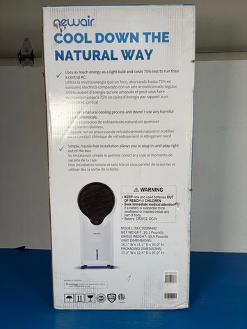 Image for NewAir 500 CFM Evaporative Oscillating Cooler - White