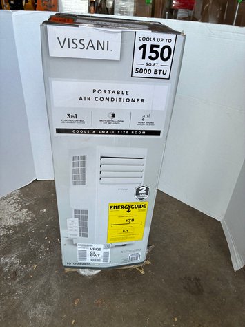 Image for Vissani 5,000 BTU 115-Volt 3-in-1 Portable Air Conditioner Cools 150 sq. ft. in White