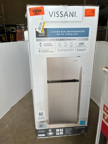 Image for Vissani 4.5 Cu. Ft. 2-Door Mini Refrigerator In Platinum Steel w/Freezer
