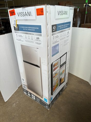 Image for Vissani 4.5 Cu. Ft. 2-Door Mini Refrigerator In Platinum Steel w/Freezer