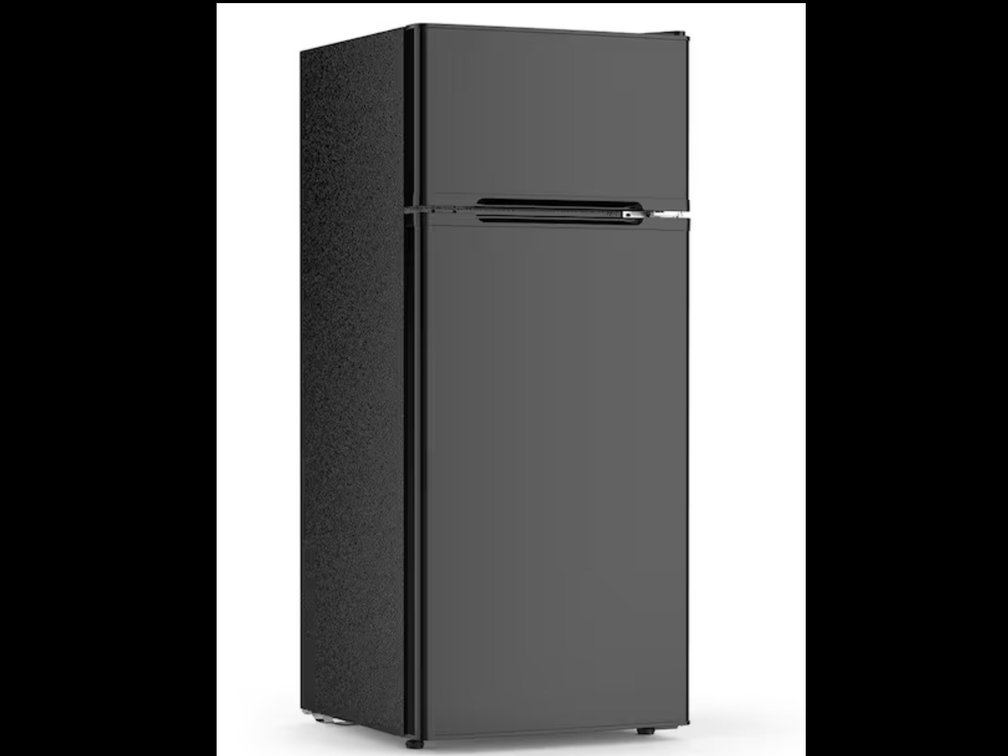 18.31 in. 4.5 Cu. Ft Mini Fridge with Freezer and Adjustable Removable Glass Shelves with Reversible Door in Black
