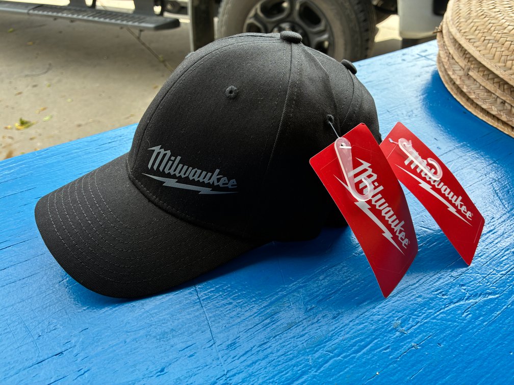 (2) Milwaukee FlexFit Black Fitted Hat, L/XL