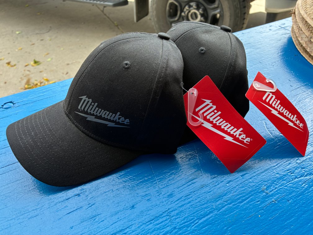 (2) Milwaukee FlexFit Black Fitted Hat, L/XL