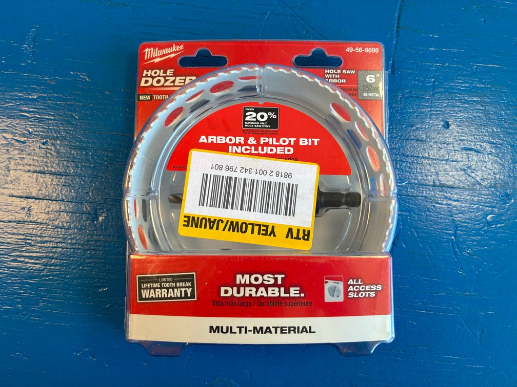 Milwaukee 6 in. Hole Dozer Bi-Metal Hole Saw with 3/8 in. Arbor and Pilot Bit