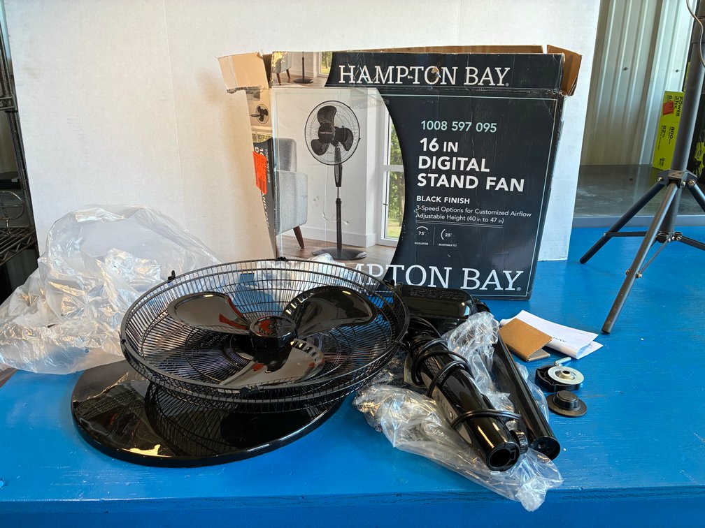 Hampton Bay 16" 3 Speed Digital Oscillating Standing Fan With Adjustable Height