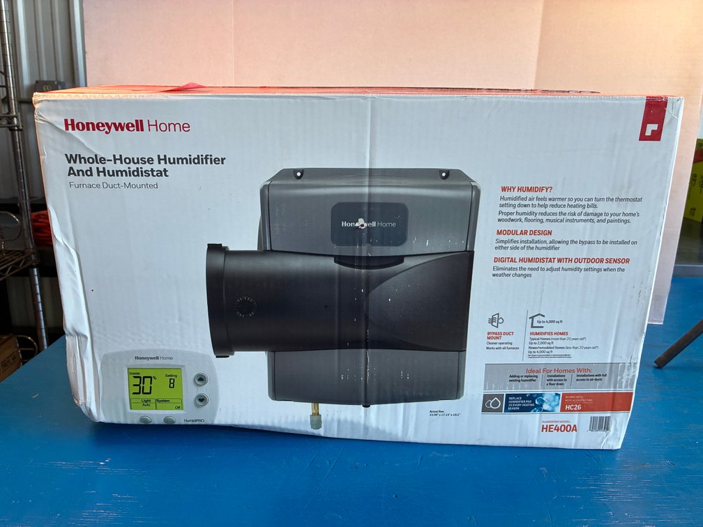 Honeywell Home HE400A Whole House Humidifier And Digital Humidistat