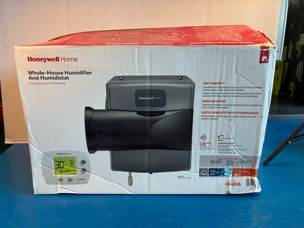 Honeywell Home HE400A Whole House Humidifier And Digital Humidistat
