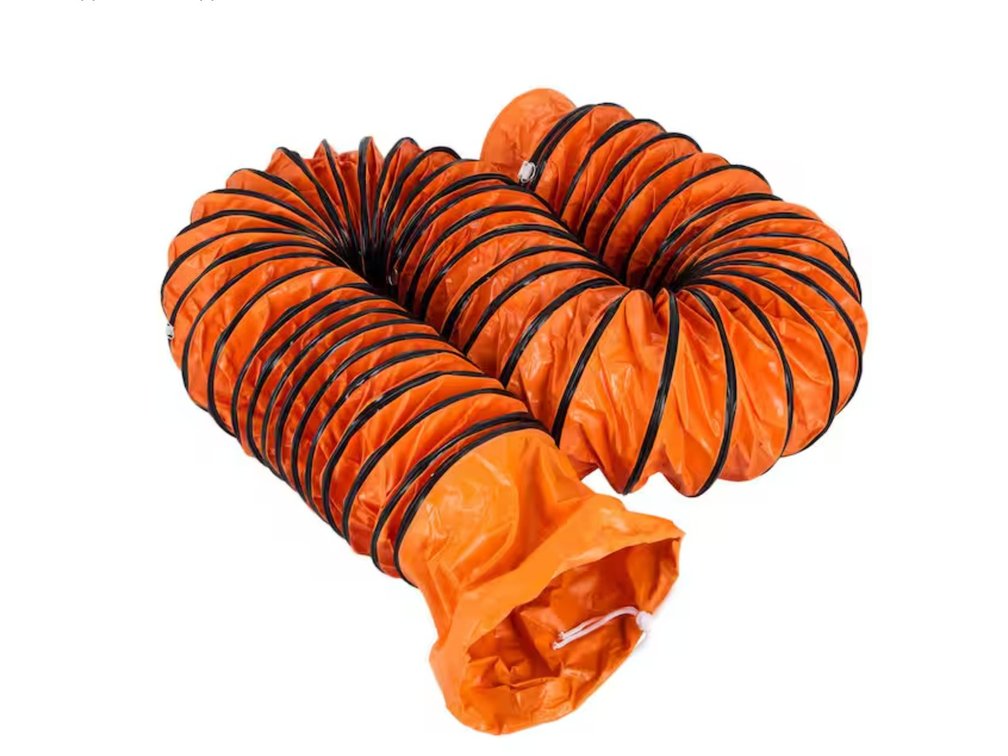 Vevor Flexible Duct Hosing 16 ft. PVC Exhaust Fan Ducting 12 in. for Duct Fans Vent Exhausts Factories Basements Farms, Orange