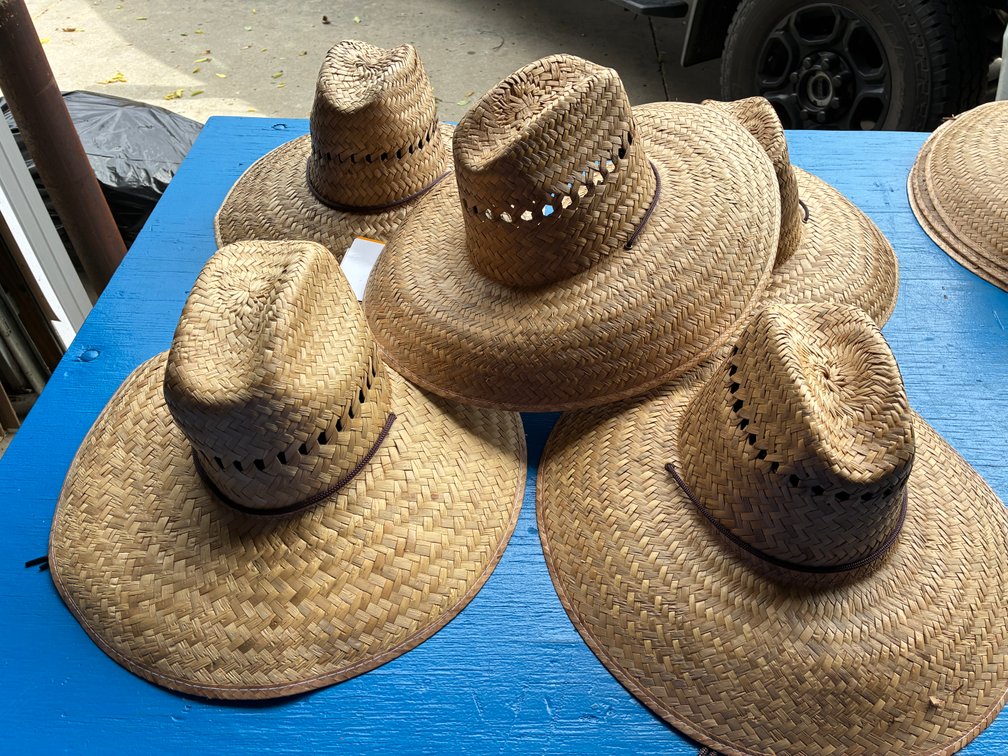 (5) Unisex Gold Coast Straw Brim Hat - Elastic Band - One Size Fits All