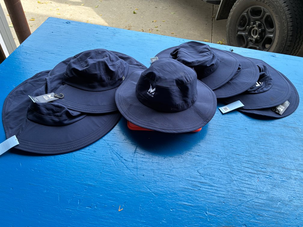 (5) Mission Wide Brim Cooling Bucket Hat Blue