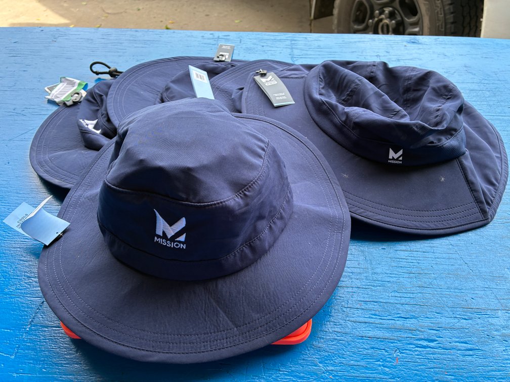 (5) Mission Wide Brim Cooling Bucket Hat Blue