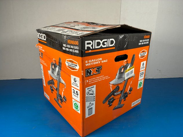 Image for Ridgid 6 Gal. 3.5 Peak HP NXT Shop Vacuum Wet Dry Vac with General Debris Filter, Locking Hose and Attachments HD06001