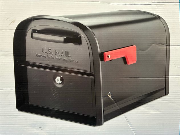 Image for Architectural Mailboxes Oasis 360 Black, Large, Steel, Locking Parcel Mailbox with 2-Access Doors