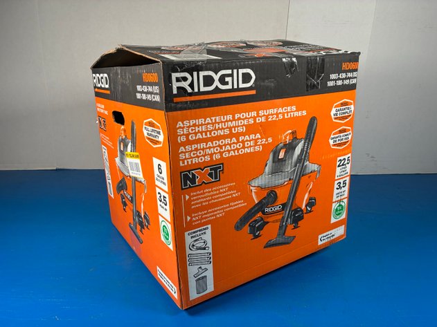 Image for Ridgid 6 Gal. 3.5 Peak HP NXT Shop Vacuum Wet Dry Vac with General Debris Filter, Locking Hose and Attachments HD06001