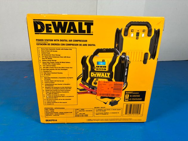 Image for Dewalt 2000-Peak Amp Portable Jump Starter with Digital Compressor, USB and AC Power Bank
