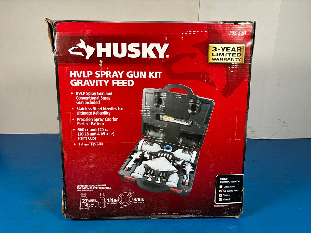 Husky HVLP and Standard Gravity Feed Spray Gun Kit