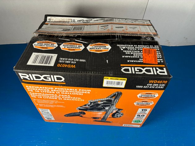 Image for Ridgid 4 Gal. 5.0 Peak HP Portable Shop Vacuum Wet Dry Vac with Fine Dust Filter, Locking Hose and Attachments WD4070