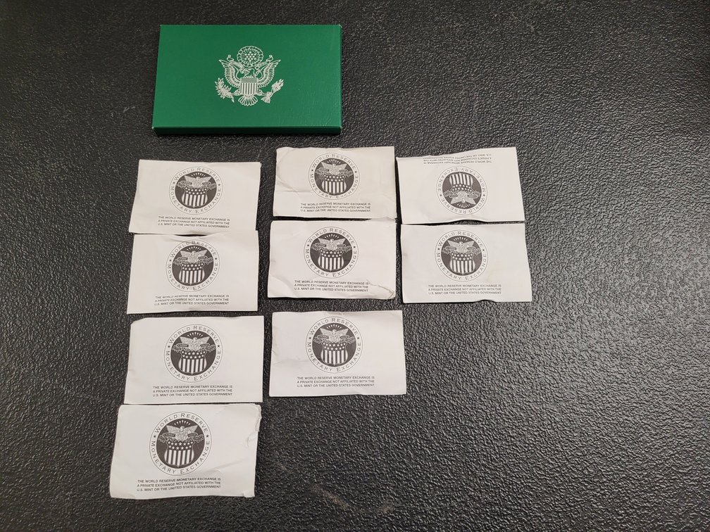 1996 proof set and (9) United States quarters