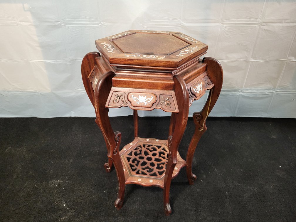 Occasional table, Indian, mahogany with ivory inlays