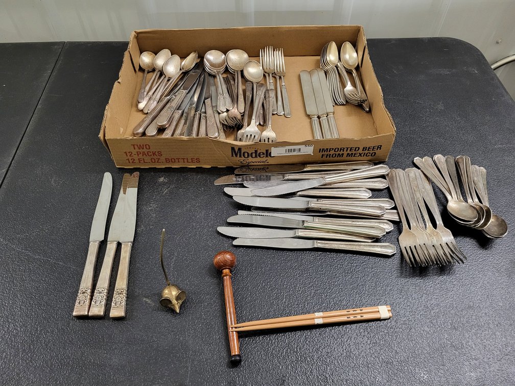 Assorted flatware, silverplate