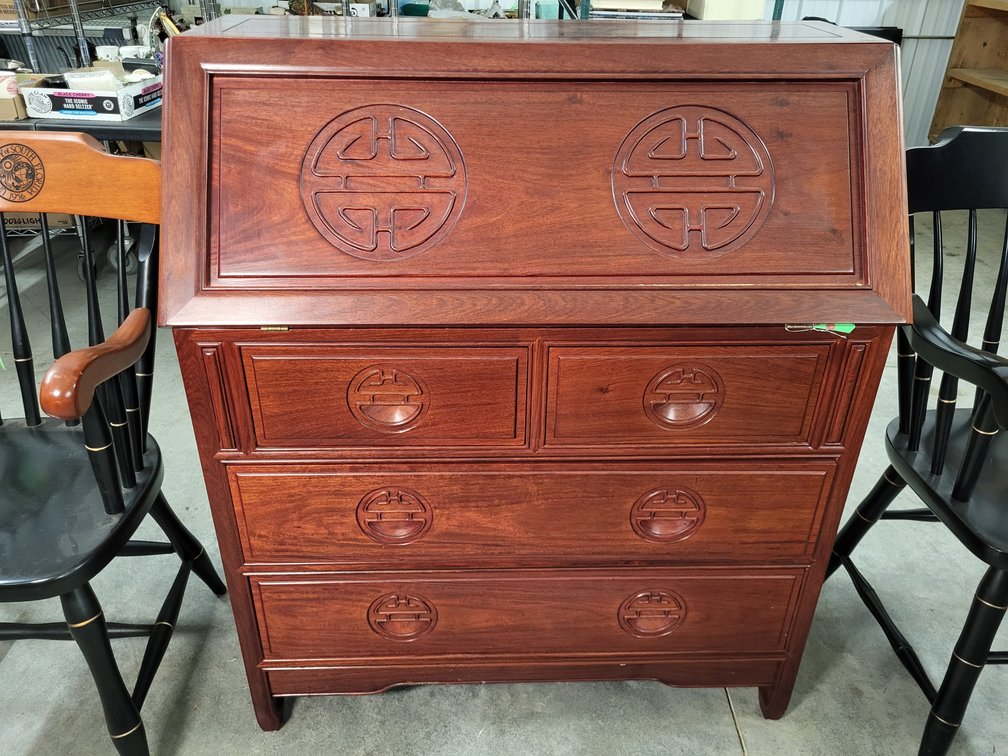 Slant front desk, mahogany