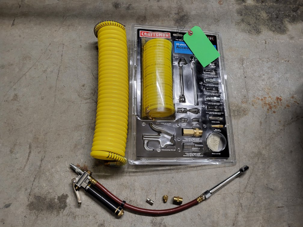 Craftsman coiled air hose, fittings, air chuck, and other coiled hose
