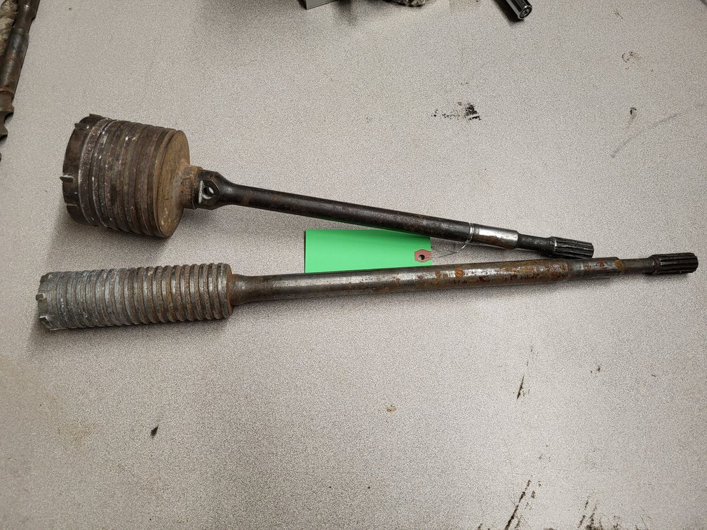(2) spline shank hammer drill core bits