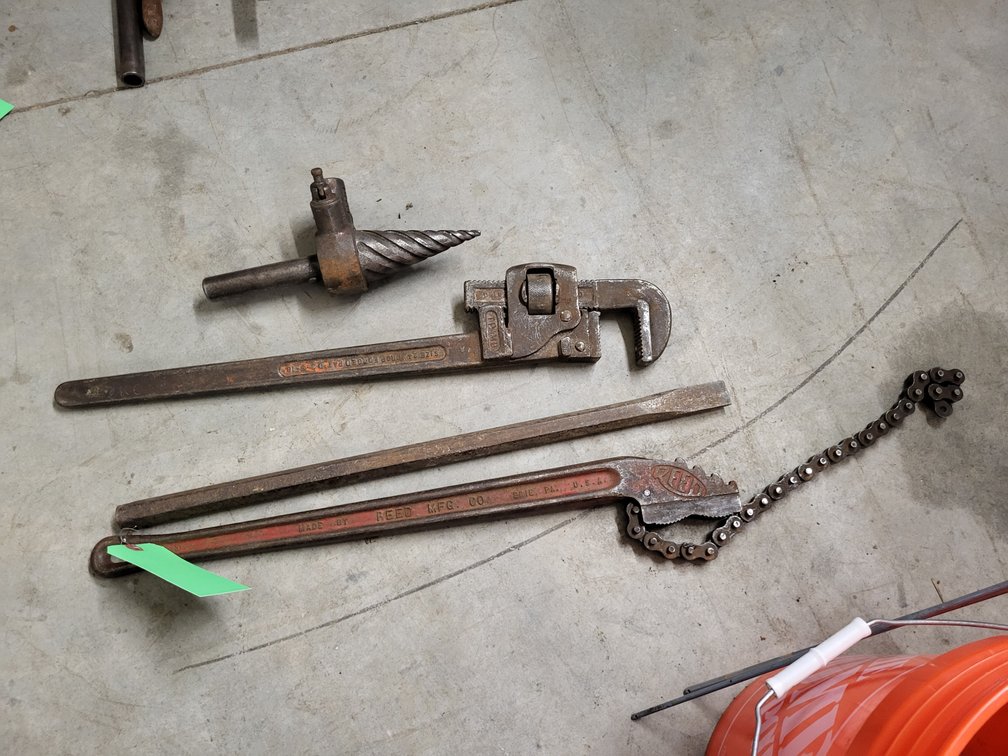 Reed No. 71 reamer, No. WA24 chain wrench