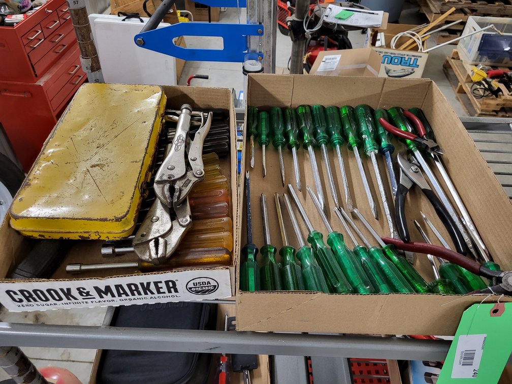 (3) Vise Grips, screw drivers, nut drivers, pliers, wire cutter