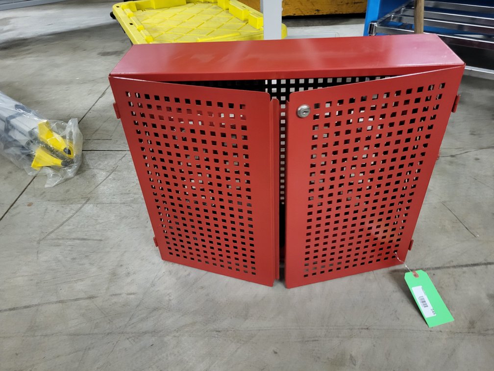Shop storage cabinet with organizers